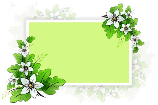 Flower background with empty board for your design