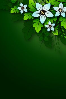 Natural floral background with leaves and flowers