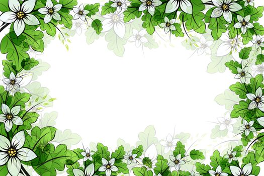 Flower frame with leaves for your design