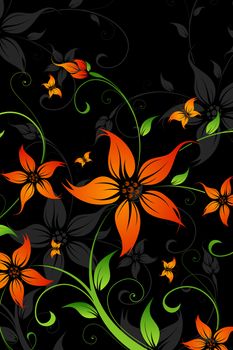 Abstract Background with flowers and butterfly for your design