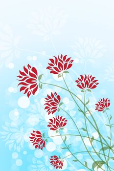 Abstract Flower Background with Sparkles