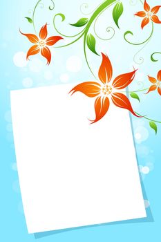 Flower Background with Blank Letter