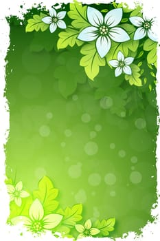 Grungy Floral background with green color