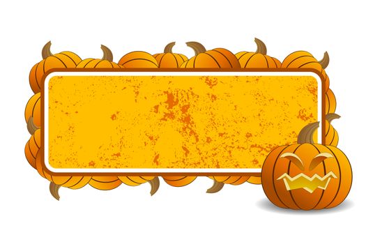 Abstract halloween frame with pumpkin vector illustration