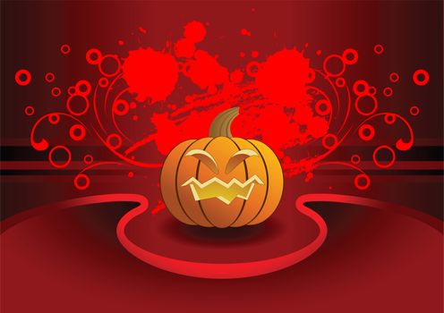 Abstract halloween background with pumpkin vector illustration