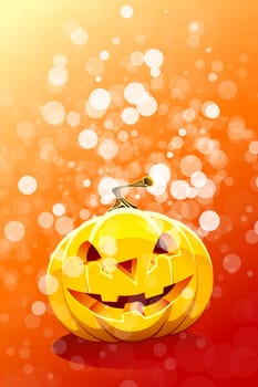 Halloween background with pumpkin and sparkles for your design