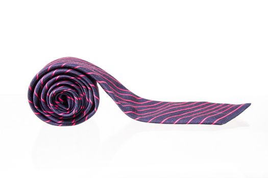 blue and pink strips business neck tie isolated on white background