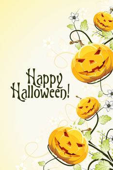 Abstract Halloween Background with Flowers