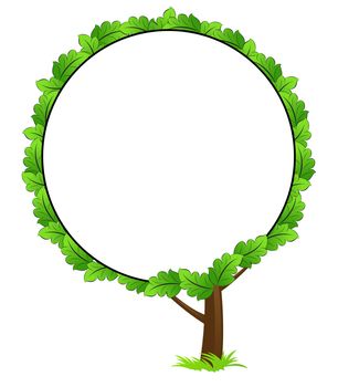 Blank tree frame icon isolated on white