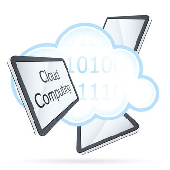 Cloud Computing Technology Icon with Pads