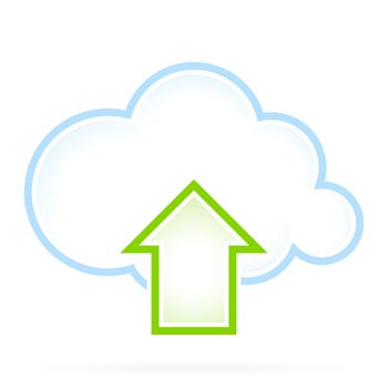 Cloud Computing Technology Icon with Upload Arrow