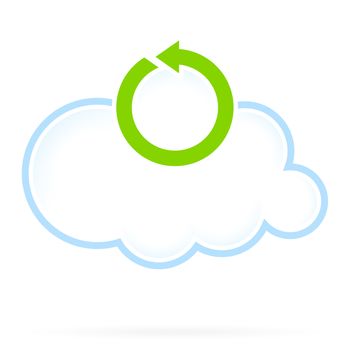 Cloud Computing Technology Icon with Reload Sign