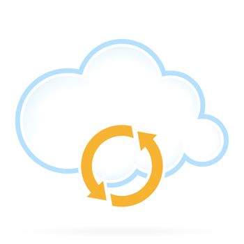 Cloud Computing Technology Icon with Conversion Sign