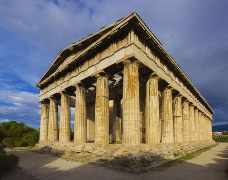 The Temple of Hephaistos in Athens, the best-preserved Doric temple in Greece.