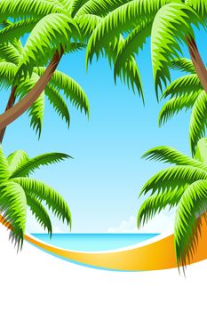 Background Summer Vacation with Sea and Palm Trees