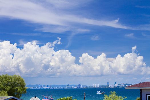 Beautiful blue sky with clouds