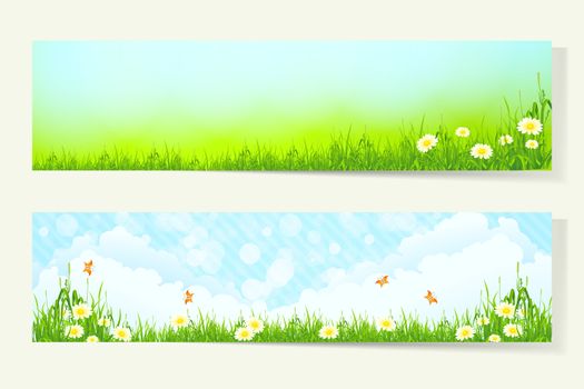 Two Horizontal Banners with Nature Backgrounds