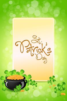 Saint Patricks Day Card with Shamrock and Board