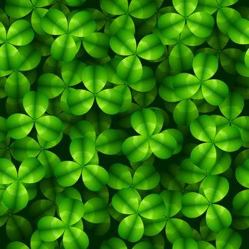 Seamless Shamrock Background, Vector Pattern