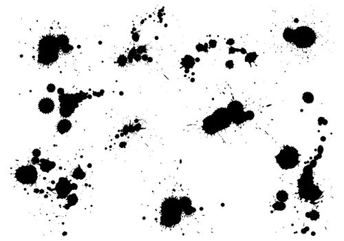 some kinds of blots from a brush, decoration elements