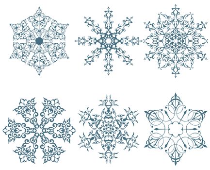 some designs of winter snowflakes 