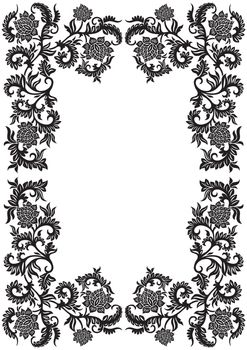 abstract decorative ornamental frame with flower, vector illustration
