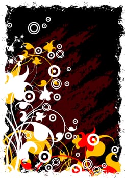 Abstract Spring Grunge Decorative Floral Background Vector Illustration