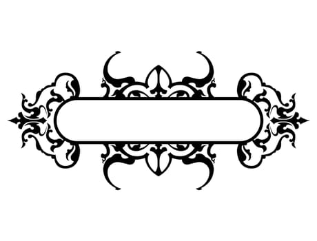 black frame with floral decoration, vector illustration
