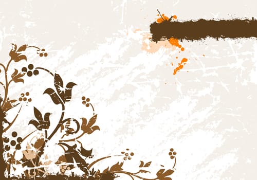 Abstract Spring Grunge Decorative Floral Background Vector Illustration