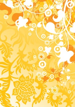 abstract modern background with floral elements, vector illustration