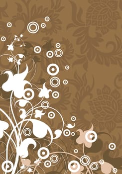 abstract modern background with floral elements, vector illustration