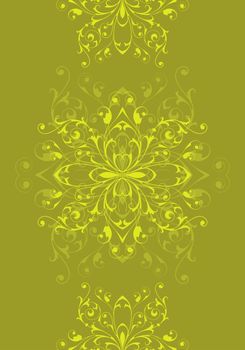 Grunge background with floral ornament vector illustration