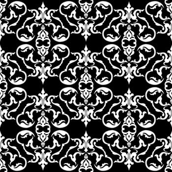 abstract floral decorative pattern in black color vector illustration