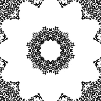 Ancient decorative ornament pattern illustration isolated on white