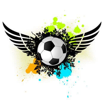 Vector grunge illustration of a soccer ball for your design