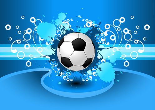 Grunge Vector background with a soccer ball for your design