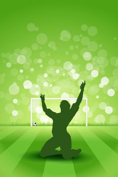 Soccer Background with Grass and with Player