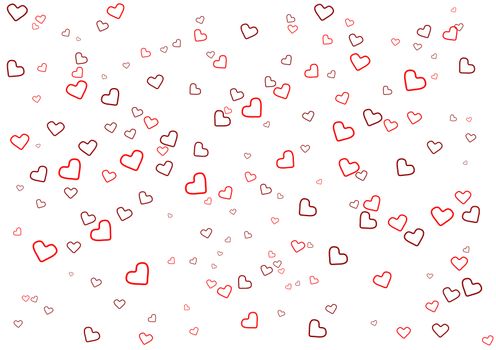 Valentine's Day greeting card with heart on white background