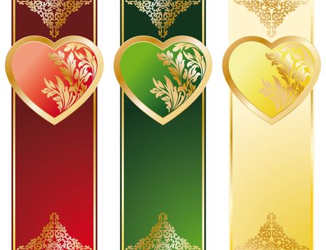 The Valentine's Day Heart banners in three color