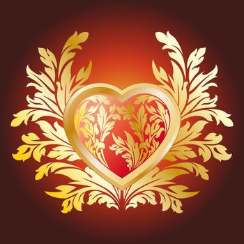 Abstract Stylized Valentines Day Heart with florals