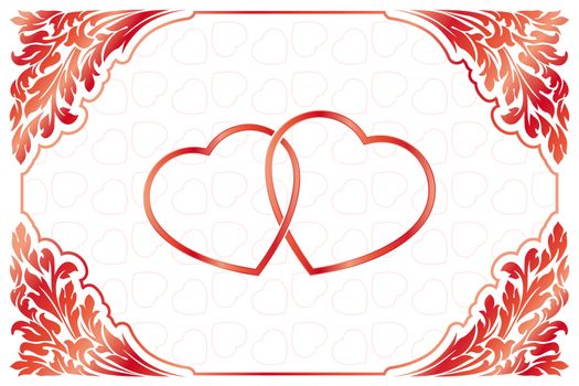 Abstract Stylized Valentines Day card with florals