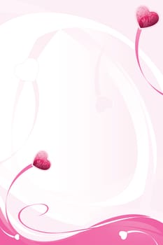 Valentine's Day Background with hearts in pink color