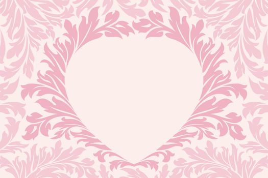 Abstract Floral Valentine's day Heart in pink color