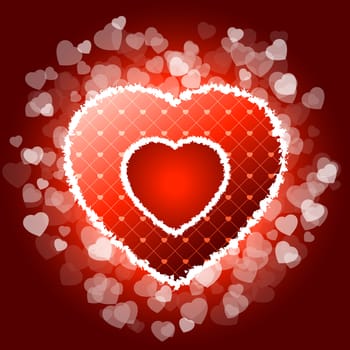 Vector Illustration Red Valentines Heart with Sparkles