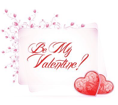 Calligraphic Valentine's Card with Be My Valentine
