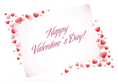 Happy Valentine's Day Card with Red Hearts