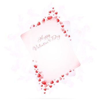 Happy Valentine's Day - Typographical Background with Hearts