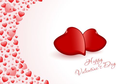 Happy Valentine's Day - Typographical Background with Hearts