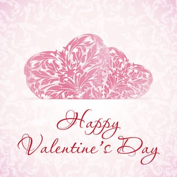 Happy Valentine's Day Floral Background in pink color