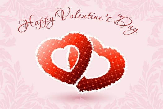 Happy Valentine's Day Floral Background with Hearts